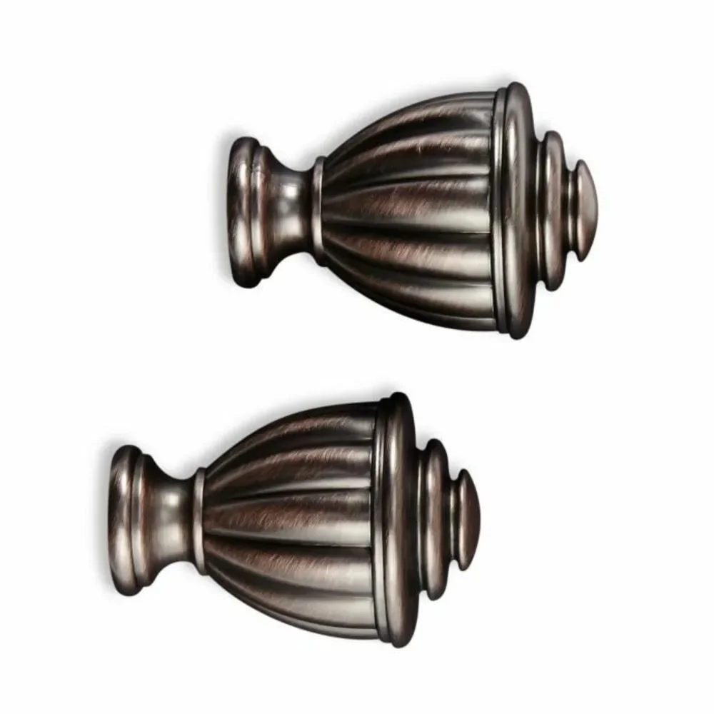 Cambria Elite Fluted Finials Oil Rubbed Bronze Fits 1.5